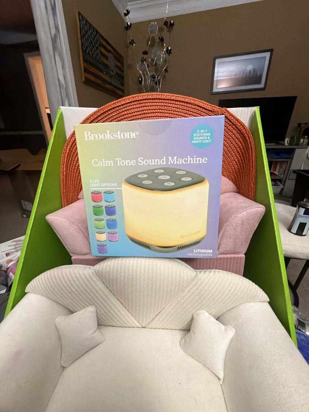 Brookstone Calm Tone Sound Machine 2-in-1 Rechargeable New